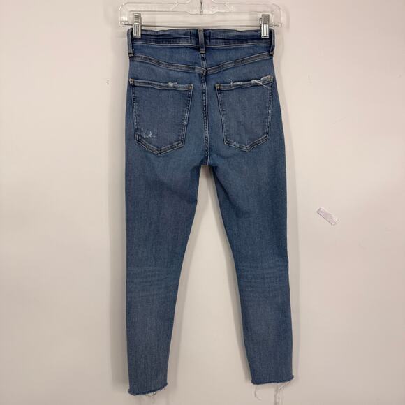Agolde Sophie Skinny Jeans Size 26 Distressed Ripped Blue Stretch Denim - Picture 12 of 15